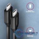 BUCM-CM10TB Kabel Twister USB-C - USB-C, 0,6m, USB 2.0, 3A, ALU, PVC Czarny