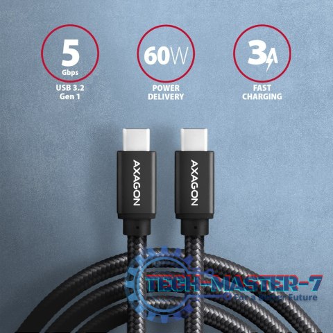 BUCM3-CM30AB Kabel USB-C - USB-C, 3.0m, PD 60W, 3A, ALU, oplot, czarny BUCM3-CM30AB Kabel USB-C - USB-C, 3.0m, PD 60W, 3A, ALU, oplot, czarny