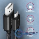 BUMM-AM10AB Kabel MicroUSB - USB-A, 1m, USB 2.0, 2.4A, ALU, oplot, Czarny