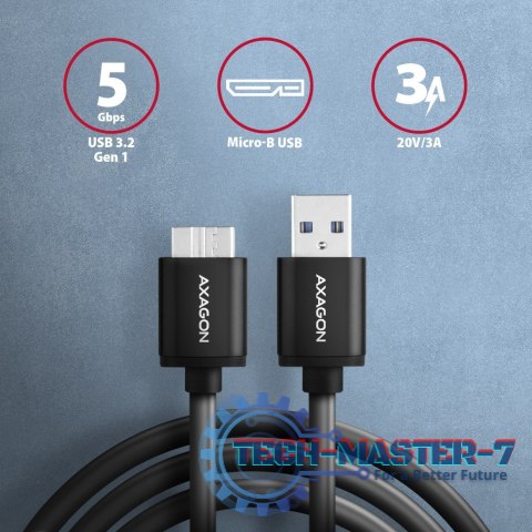 BUMM3-AM10AB Kabel Micro-B USB USB-A 3.2 Gen 1, 1m, 3A, ALU, PVC Czarny BUMM3-AM10AB Kabel Micro-B USB USB-A 3.2 Gen 1, 1m, 3A, ALU, PVC Czarny