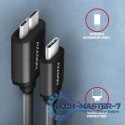BUMM3-CM10AB Kabel Micro-B USB, USB-C 3.2 Gen 1, 1m, 3A, ALU, PVC Czarny