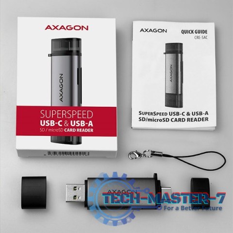 CRE-SAC Czytnik kart zewnętrzny USB3.2 Gen 1 Type-C + Type-A SD/microSD CRE-SAC Czytnik kart zewnętrzny USB3.2 Gen 1 Type-C + Type-A SD/microSD