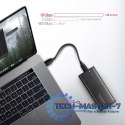 EEM2-SB2 Obudowa zewnętrzna aluminiowa bezśrubowa USB-C 3.2 Gen 2 - M.2 NVMe / SATA SSD 30-80mm ALU pudełko czarne + USB-A - USB