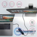HMC-6H4A Wieloportowy hub 4x USB-A + HDMI, USB-C 3.2 Gen 1, PD 100W, 20cm USB-C kabel