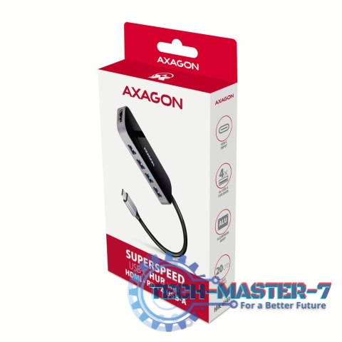 HMC-6H4A Wieloportowy hub 4x USB-A + HDMI, USB-C 3.2 Gen 1, PD 100W, 20cm USB-C kabel HMC-6H4A Wieloportowy hub 4x USB-A + HDMI, USB-C 3.2 Gen 1, PD 100W, 20cm USB-C kabel