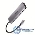 HMC-HCR3A Wieloportowy hub 3x USB-A + HDMI + SD/microSD, USB-C 3.2 Gen1, 20cm USB-C kabel
