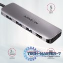 HMC-HCR3A Wieloportowy hub 3x USB-A + HDMI + SD/microSD, USB-C 3.2 Gen1, 20cm USB-C kabel