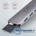 HMC-HCR3A Wieloportowy hub 3x USB-A + HDMI + SD/microSD, USB-C 3.2 Gen1, 20cm USB-C kabel