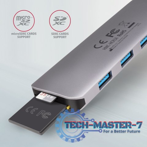 HMC-HCR3A Wieloportowy hub 3x USB-A + HDMI + SD/microSD, USB-C 3.2 Gen1, 20cm USB-C kabel HMC-HCR3A Wieloportowy hub 3x USB-A + HDMI + SD/microSD, USB-C 3.2 Gen1, 20cm USB-C kabel