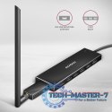 HUE-F7A Hub 7-portowy USB 3.2 Gen 1 ALU FLAT, micro USB, 1m USB-A kabel