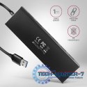 HUE-F7A Hub 7-portowy USB 3.2 Gen 1 ALU FLAT, micro USB, 1m USB-A kabel