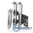 PCEA-PSN Kontroler PCIe 1x port równoległy LPT + 2x port szeregowy RS232 250 kbps, w zestawie SP & LP