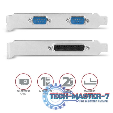 PCEA-PSN Kontroler PCIe 1x port równoległy LPT + 2x port szeregowy RS232 250 kbps, w zestawie SP & LP PCEA-PSN Kontroler PCIe 1x port równoległy LPT + 2x port szeregowy RS232 250 kbps, w zestawie SP & LP