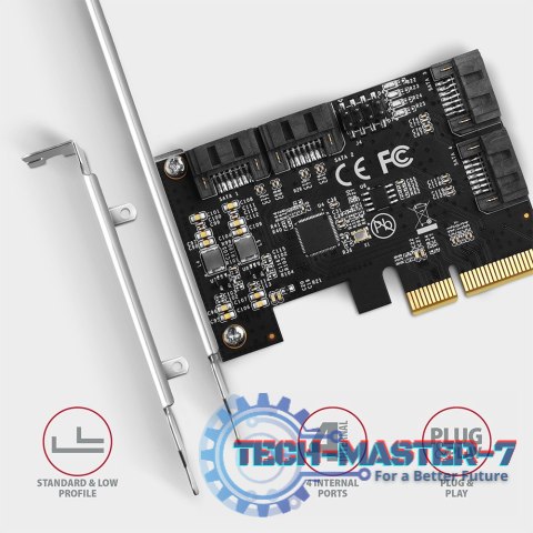 PCES-SA4X4 Kontroler PCIe 4x wewnętrzny port SATA 6G, ASM1164, SP & LP PCES-SA4X4 Kontroler PCIe 4x wewnętrzny port SATA 6G, ASM1164, SP & LP