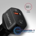 PWC-PQ38 Ładowarka samochodowa PD & QUICK 38W, 2x port (USB-A + USB-C), PD3.0/QC3.0/AFC/FCP/Apple