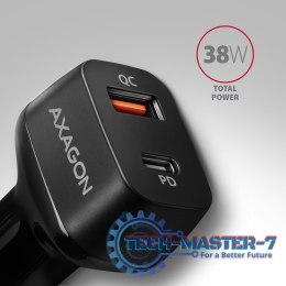 PWC-PQ38 Ładowarka samochodowa PD & QUICK 38W, 2x port (USB-A + USB-C), PD3.0/QC3.0/AFC/FCP/Apple