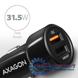 PWC-QC5 Ładowarka samochodowa QUICK SMART 31.5W, 2x port QC3.0/AFC/FCP + 5V-2.6A
