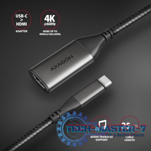 RVC-HI2M Adapter USB-C -> HDMI 2.0 4K/60Hz Aluminum, 25cm kabel RVC-HI2M Adapter USB-C -> HDMI 2.0 4K/60Hz Aluminum, 25cm kabel