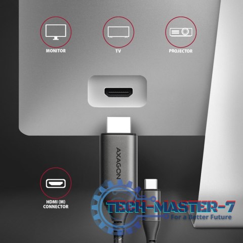RVC-HI2MC Adapter USB-C -> HDMI 2.0 4K/60Hz Aluminum, 1.8m kabel RVC-HI2MC Adapter USB-C -> HDMI 2.0 4K/60Hz Aluminum, 1.8m kabel