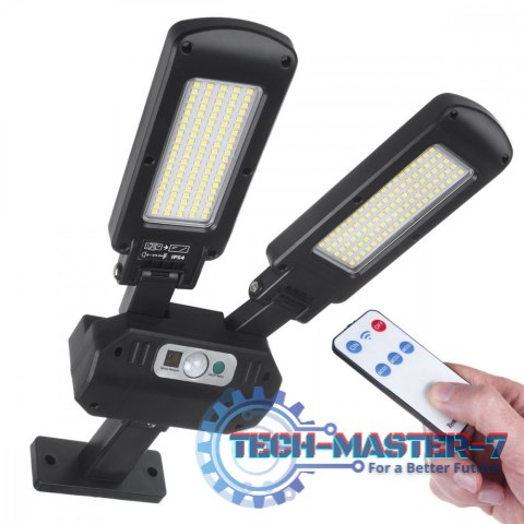 Solarna lampa uliczna LED z czujnikiem i pilotem MCE447