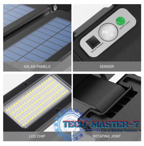 Solarna lampa uliczna LED z czujnikiem i pilotem MCE447 Solarna lampa uliczna LED z czujnikiem i pilotem MCE447