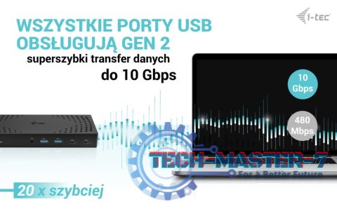 Stacja dokująca USB 3.0 / USB-C / Thunderbolt, 3 x 4K Gen 2 + zasilanie 100 W Stacja dokująca USB 3.0 / USB-C / Thunderbolt, 3 x 4K Gen 2 + zasilanie 100 W