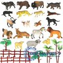 Figurki zwierząt zwierzęta zoo safari farma akcesoria skrzynka 31 el.