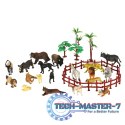 Figurki zwierząt zwierzęta zoo safari farma akcesoria skrzynka 31 el.