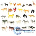 Figurki zwierząt zwierzęta zoo safari farma akcesoria skrzynka 59 el.