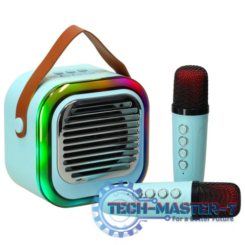 Głośnik do karaoke USB Bluetooth niebieski Głośnik do karaoke USB Bluetooth niebieski