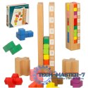 Klocki drewniane edukacyjne układanka Montessori kolorowe