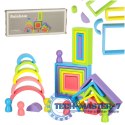 Klocki drewniane edukacyjne układanka tęcza puzzle montessori tęcza kolorowe