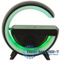 Lampka LED Gamingowa RGB głośnik ładowarka indukcyjna czarna