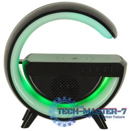 Lampka LED Gamingowa RGB głośnik ładowarka indukcyjna czarna