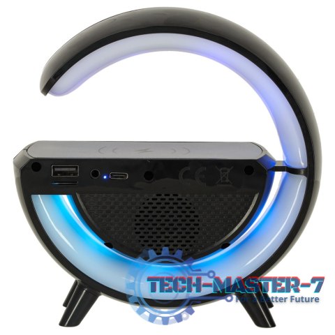 Lampka LED Gamingowa RGB głośnik ładowarka indukcyjna czarna Lampka LED Gamingowa RGB głośnik ładowarka indukcyjna czarna