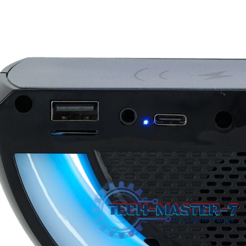 Lampka LED Gamingowa RGB głośnik ładowarka indukcyjna czarna Lampka LED Gamingowa RGB głośnik ładowarka indukcyjna czarna