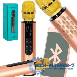 Mikrofon bezprzewodowy do karaoke Bluetooth złoty