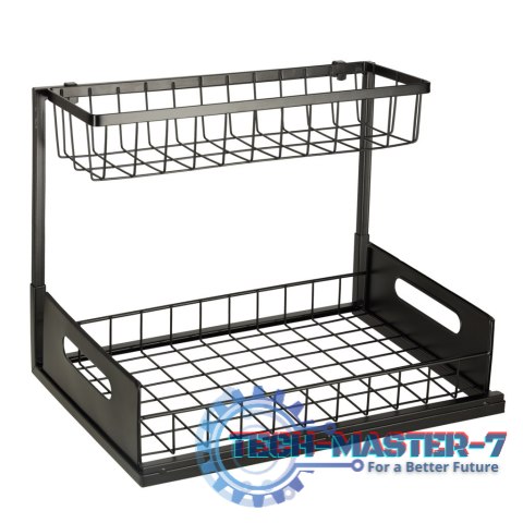 Organizer szafka półka kuchenna kosz pod zlew umywalkę wysuwana półka pojemnik 2-poziomowy metal Organizer szafka półka kuchenna kosz pod zlew umywalkę wysuwana półka pojemnik 2-poziomowy metal