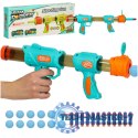 Pistolet na kulki karabin na piankowe naboje solidny dla dzieci gra 2w1 niebieski