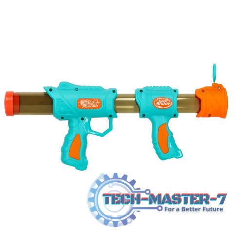 Pistolet na kulki karabin na piankowe naboje solidny dla dzieci gra 2w1 niebieski Pistolet na kulki karabin na piankowe naboje solidny dla dzieci gra 2w1 niebieski