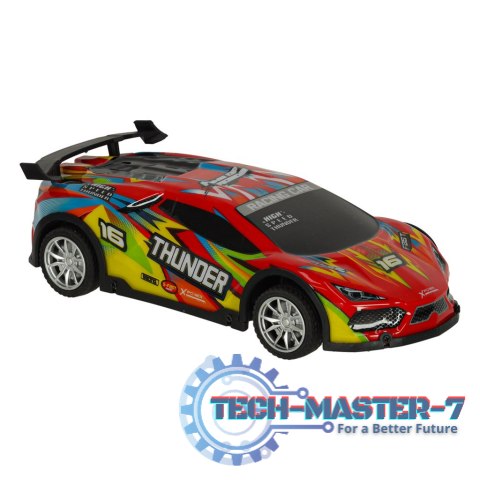 Samochód RC sportowy zdalnie sterowany na pilot auto wyścigowe drift z LED światłami czerwony Samochód RC sportowy zdalnie sterowany na pilot auto wyścigowe drift z LED światłami czerwony