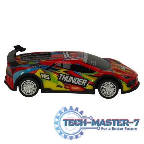 Samochód RC sportowy zdalnie sterowany na pilot auto wyścigowe drift z LED światłami czerwony Samochód RC sportowy zdalnie sterowany na pilot auto wyścigowe drift z LED światłami czerwony