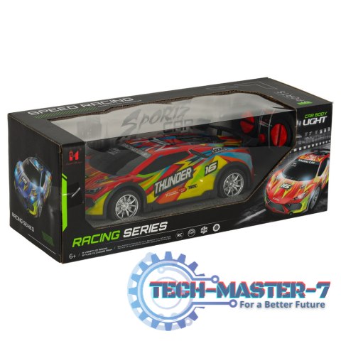 Samochód RC sportowy zdalnie sterowany na pilot auto wyścigowe drift z LED światłami czerwony Samochód RC sportowy zdalnie sterowany na pilot auto wyścigowe drift z LED światłami czerwony