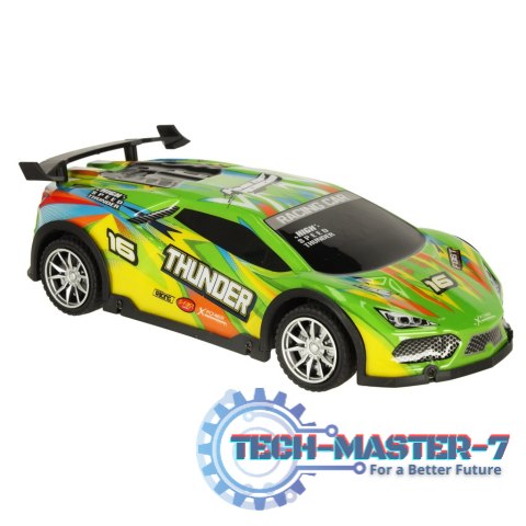 Samochód RC sportowy zdalnie sterowany na pilot auto wyścigowe drift z LED światłami zielony Samochód RC sportowy zdalnie sterowany na pilot auto wyścigowe drift z LED światłami zielony