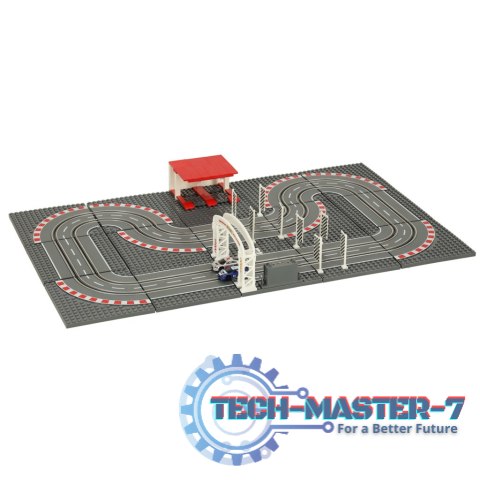 Tor samochodowy wyścigowy policyjny elektryczny + 2 auta klocki konstrukcyjne GD-02 Tor samochodowy wyścigowy policyjny elektryczny + 2 auta klocki konstrukcyjne GD-02