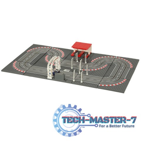 Tor samochodowy wyścigowy policyjny elektryczny + 2 auta klocki konstrukcyjne GD-02 Tor samochodowy wyścigowy policyjny elektryczny + 2 auta klocki konstrukcyjne GD-02