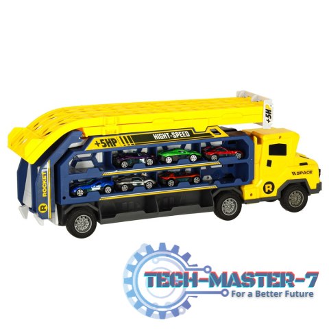 Tor wyścigowy samochodowy laweta transporter 6 el. żółty