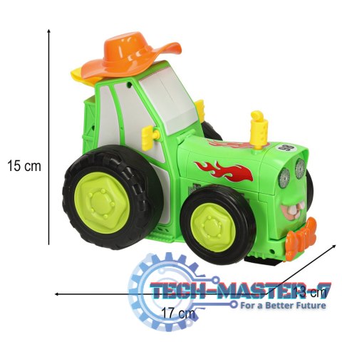 Traktor ciągnik zdalnie sterowany na pilota RC skaczący tańczący dźwięk zielony Traktor ciągnik zdalnie sterowany na pilota RC skaczący tańczący dźwięk zielony