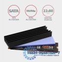 CLR-M2L10 Chłodnica aluminiowa pasywna do dysku M.2 SSD, ALU korpus, silikonowe silikonowe podkładki termiczne, wysokość 10mm