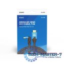 Kabel HDMI (M) v2.1, kątowy, 5m, 8K, miedź, niebiesko-czarny, złote końcówki, ethernet/3D, CL-175